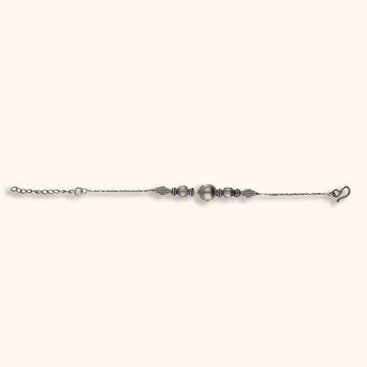Anubandh - Oxidised Silver Bracelet