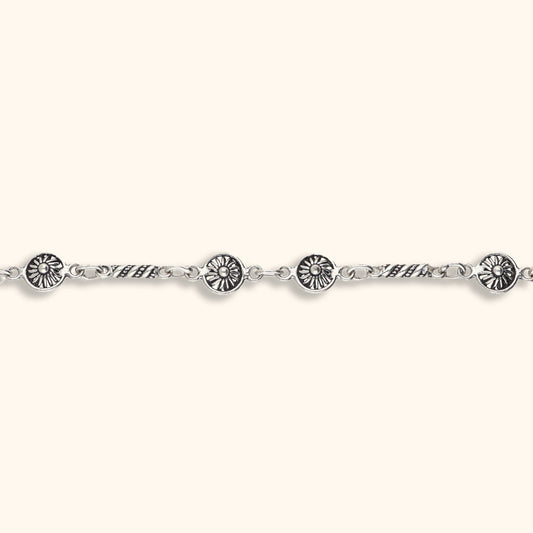 Chakra - Oxidised Silver Bracelet