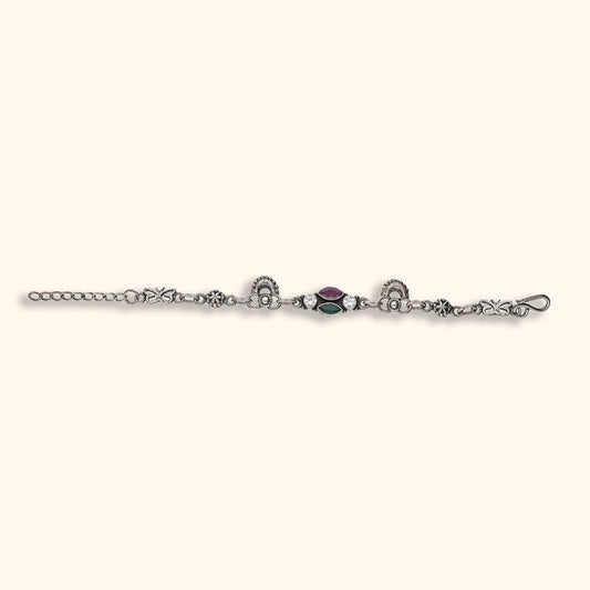 Fulpankhi - Oxidised Silver Bracelet